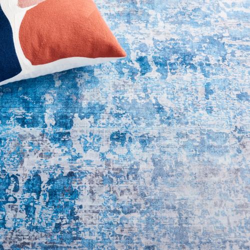 Safavieh Tacoma 9 x 12 (ft) Loomed Polyester Gray/Blue Rectangular Indoor Abstract Machine washable Area rug