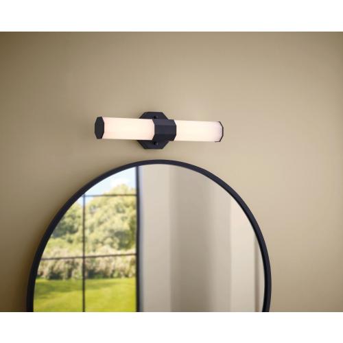 allen   roth Bisbee 4.1-in 2-Light Matte Black LED Modern/Contemporary Vanity Light