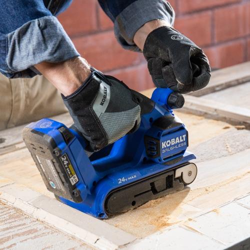 Kobalt 24 Volts Brushless Variable Belt Cordless Sander with Dust Management (Battery Not Included)