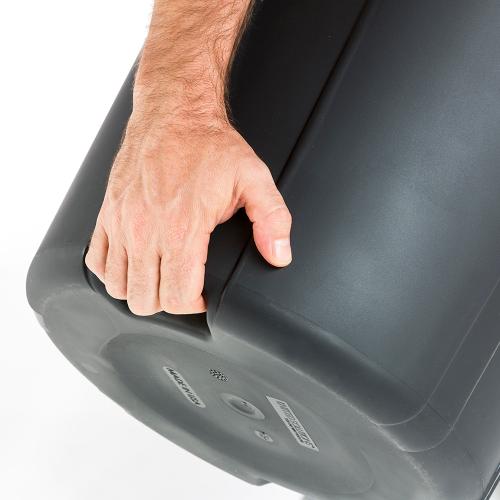 Project Source 32-Gallon Black Plastic Outdoor Detached Lid Trash Can
