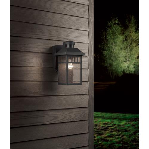 Harbor Breeze 1-Light 11.5-in Black Motion Sensor Outdoor Wall Light (broken glass; no test)