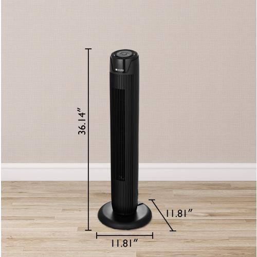 Utilitech 36-in 120 -Volt 3 -Speed Indoor BLACK/MATTE Oscillating Tower Fan with Remote