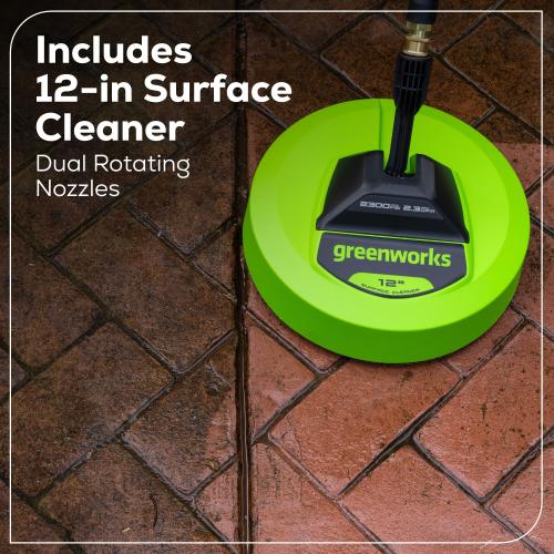 Greenworks 1900-PSI 1.2-GPM Cold Water Electric Pressure washer with 4 Spray Tips and Surface Cleaner