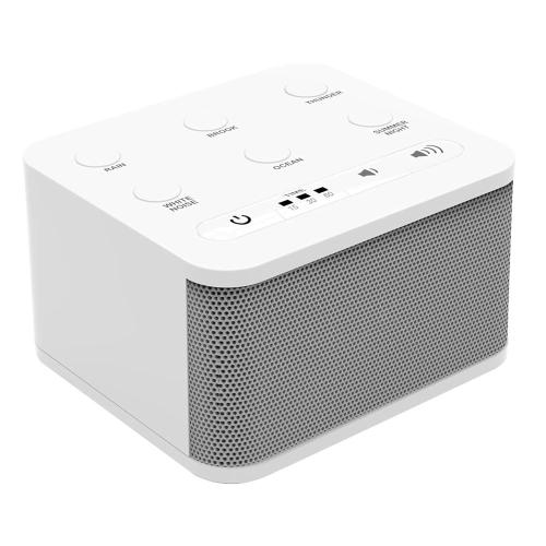 Serene Evolution White Noise Machine with 6 Sleep Sounds, Auto-Off Feature, Volume Control, Sound Therapy for Better Sleep, White - Includes Adapter