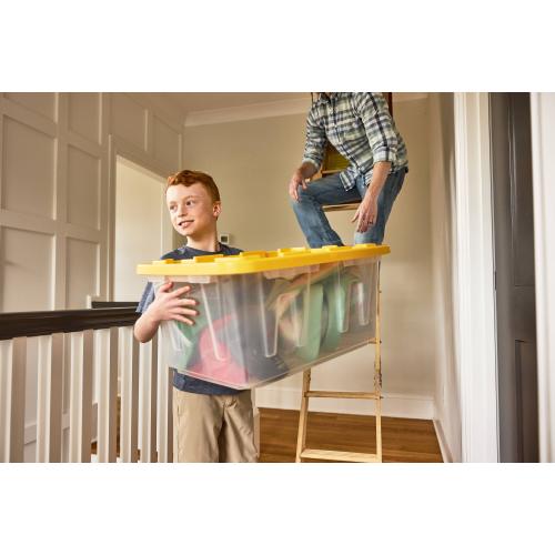 Project Source Commander Large 27-Gallon s (108-Quart) Clear Heavy Duty Tote