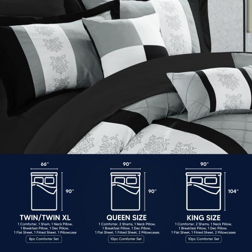 Chic Home Design Clayton 10-Piece Beige Queen Comforter Set