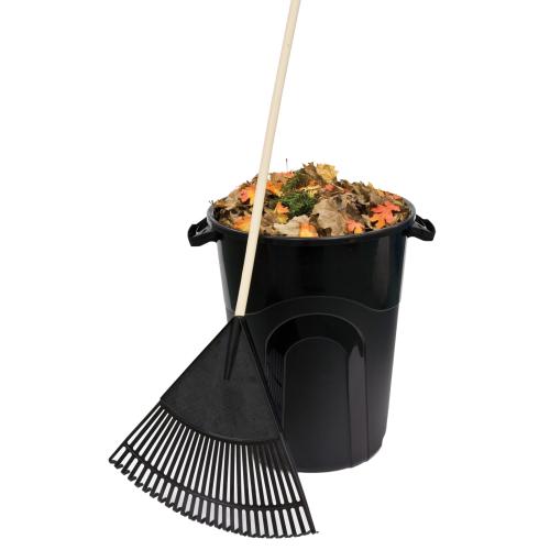 Project Source 32-Gallon Black Plastic Outdoor Detached Lid Trash Can