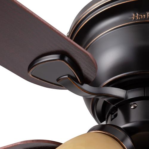 Harbor Breeze Centreville 42-in Flush Mount Oil-Rubbed Bronze with Auburn/Mink Blades Ceiling Fan With Light ( 5 -Blade )