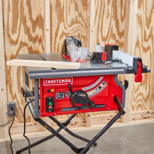 CRAFTSMAN 10-in 15-Amp 120-Volt Corded Portable Jobsite Table Saw with Folding Stand