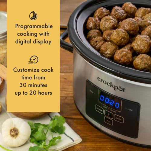 Crock-Pot 4-Quart Programmable Medium Slow Cooker (Stainless Steel)
