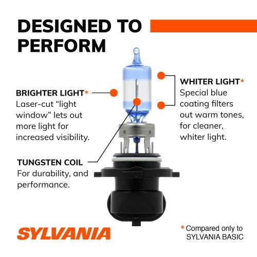SYLVANIA  9005 ULTRA Halogen Forward Lighting Bulbs, White Light, 2 Pack - Brightest Headlight for Added Clarity
