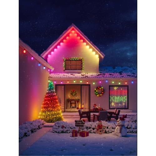 Govee 100-ft Plug-in White Indoor/Outdoor String Light with Color changing -Light LED Mini Bulbs Bluetooth Compatibility Wi-Fi Compatibility