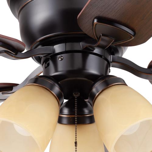 Harbor Breeze Centreville 42-in Flush Mount Oil-Rubbed Bronze with Auburn/Mink Blades Ceiling Fan With Light ( 5 -Blade )