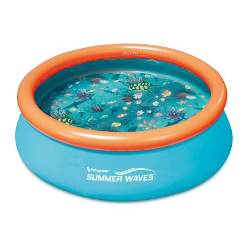 Summer Waves 8-ft x 8-ft x 30-in Inflatable Top Ring Round Above-Ground Pool