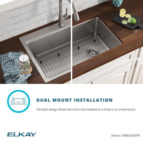 Elkay Greenwood Dual-mount 33-in x 22-in Satin Stainless Steel Single Bowl 1-Hole Kitchen Sink