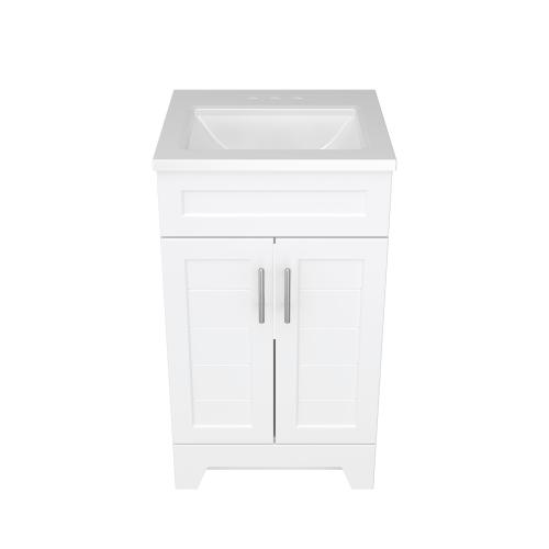 Style Selections Kirkman 18-in White Single Sink Bathroom Vanity with White Cultured Marble Top