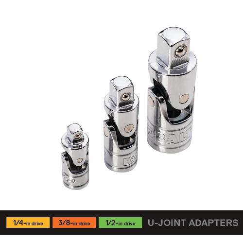 Kobalt 3-Piece 1/4-in, 3/8-in,  to 1/4-in, 3/8-in, in Universal Joint