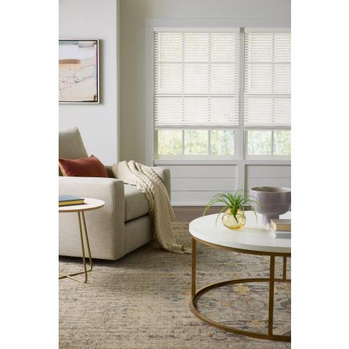 LEVOLOR Trim Go 2-in Slat Width 35-in x 48-in Cordless White Faux Wood Room Darkening Horizontal Blinds