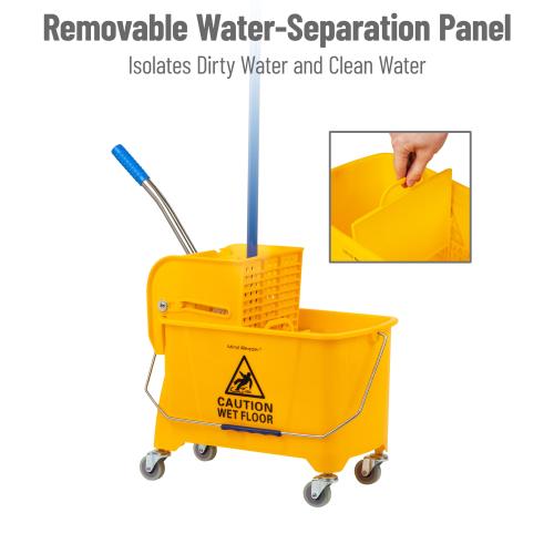 Mind Reader 5-Gallons Down-Press Mop Wringer Bucket