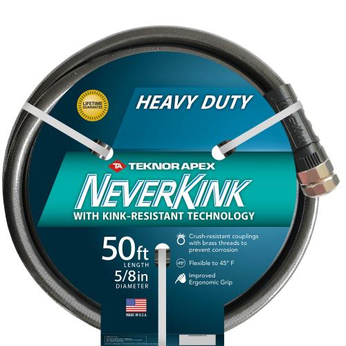 NeverKink Teknor Apex 5/8-in x 50-ft Heavy Kink Free Vinyl Gray Coiled Hose