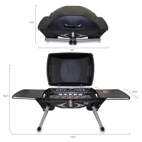Picnic Time 235-Sq in Black with Gray Accents Portable Liquid Propane Grill