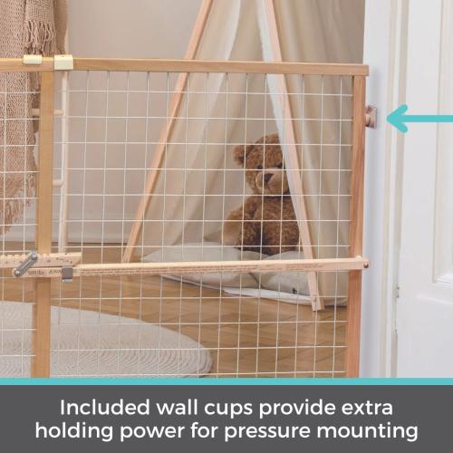 Toddleroo by North States 50-in x 31-in Pressure Mounted Natural Wood Safety Gate