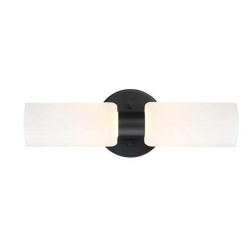 Project Source Corydon 14.6-in 2-Light Matte Black LED Traditional Vanity Light (no test)
