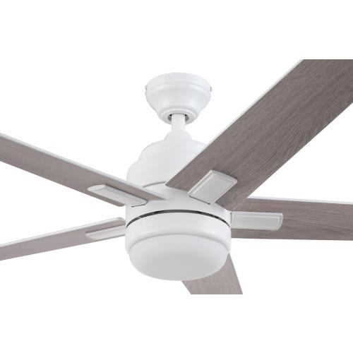 Harbor Breeze Flanagan II 52-in White with White/Driftwood Blades Color-changing Indoor Ceiling Fan with Light and Remote (5-Blade) - blacks are chipped