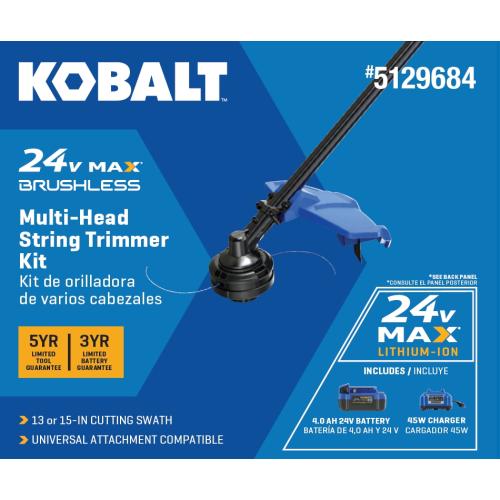Kobalt 24-volt 15-in Split Shaft Attachment Capable Battery String Trimmer 4 Ah (Battery and Charger Included)