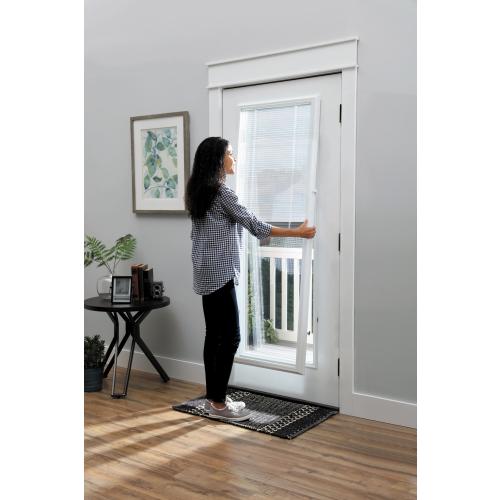 ODL Add on blind 0.59-in Slat Width 20-in x 64-in Cordless White Aluminum Light Filtering Mini-blinds