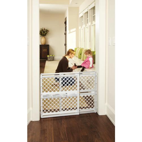 Toddleroo by North States 42-in x 26-in Pressure/Hardware Mounted Light Gray Plastic Safety Gate