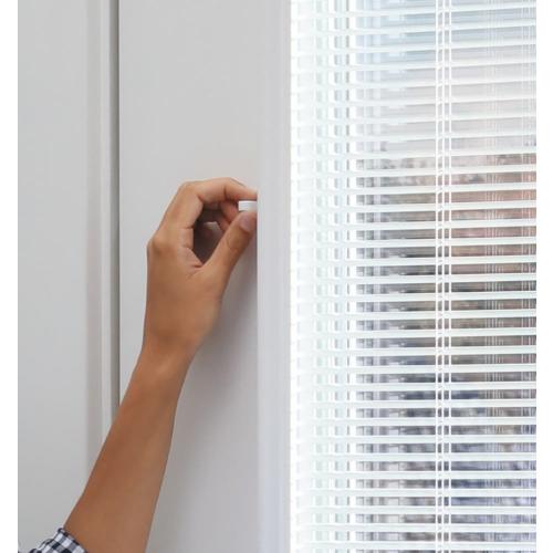 ODL Add on blind 0.59-in Slat Width 20-in x 64-in Cordless White Aluminum Light Filtering Mini-blinds