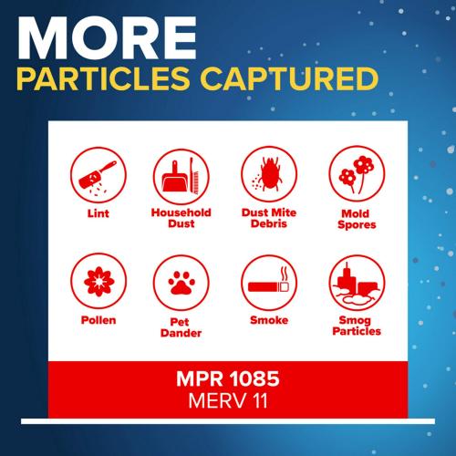 Filtrete 20-in W x 30-in L x 1-in MERV 11 1085 MPR Allergen Defense Extra Electrostatic Pleated Air Filter (2-Pack)