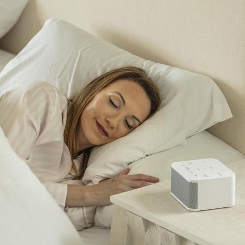 Serene Evolution White Noise Machine with 6 Sleep Sounds, Auto-Off Feature, Volume Control, Sound Therapy for Better Sleep, White - Includes Adapter
