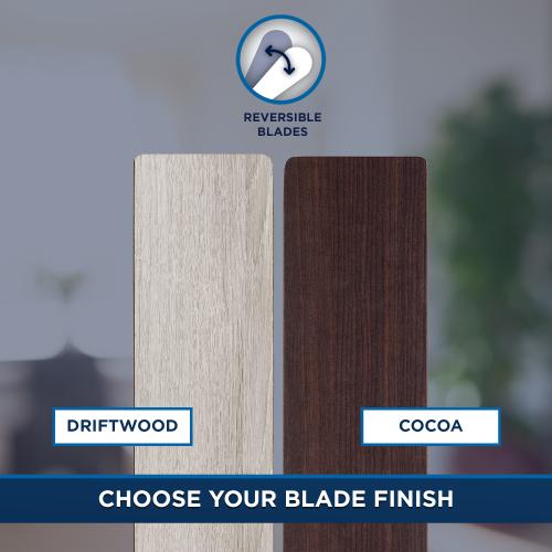 Harbor Breeze Vue 44-in Brushed Nickel with Driftwood/Cocoa Blades LED Indoor Ceiling Fan with Light (3-Blade) (Broken)