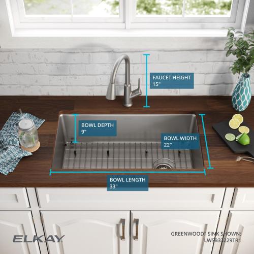 Elkay Greenwood Dual-mount 33-in x 22-in Satin Stainless Steel Single Bowl 1-Hole Kitchen Sink