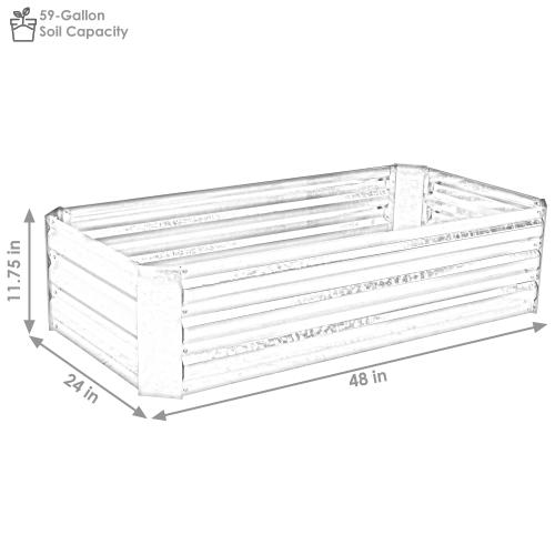 Sunnydaze Decor 48-in W x 24-in L x 11.75-in H Elevated Brown Galvanized Metal Raised Garden Bed