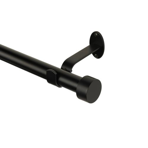 Elrene Home Fashions Serena 28-in to 48-in Antique Black Iron Single Curtain Rod with Finials