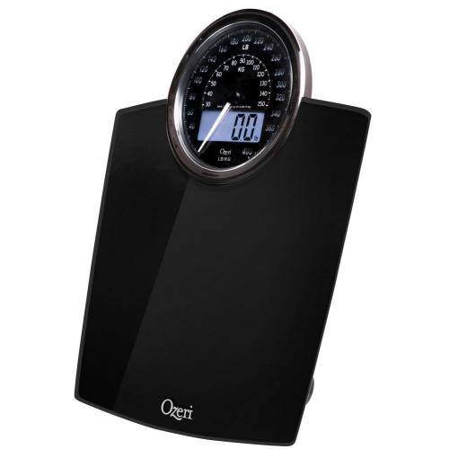Ozeri 400-lb (180 kg) Rev Electro Mechanical 50 gram Sensor Digital Black Bathroom Scale