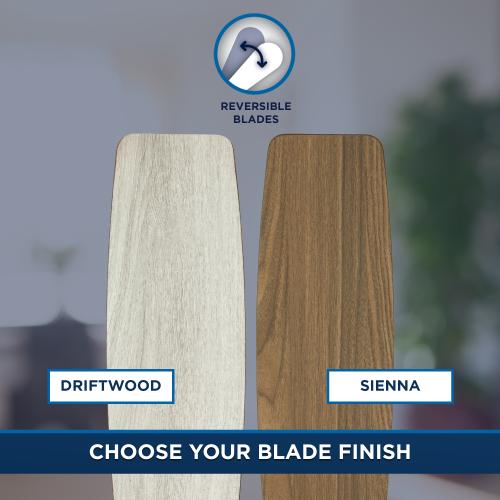 Harbor Breeze Notus 52-in Brushed Nickel with Driftwood/Sienna Blades LED Indoor Ceiling Fan with Light (5-Blade)