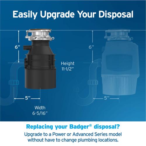 InSinkErator Badger 1XL Continuous Feed 1/3-HP Septic Safe Non-corded Garbage Disposal