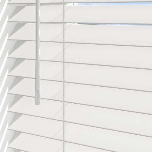 LEVOLOR Trim Go 2-in Slat Width 35-in x 48-in Cordless White Faux Wood Room Darkening Horizontal Blinds