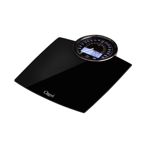 Ozeri 400-lb (180 kg) Rev Electro Mechanical 50 gram Sensor Digital Black Bathroom Scale