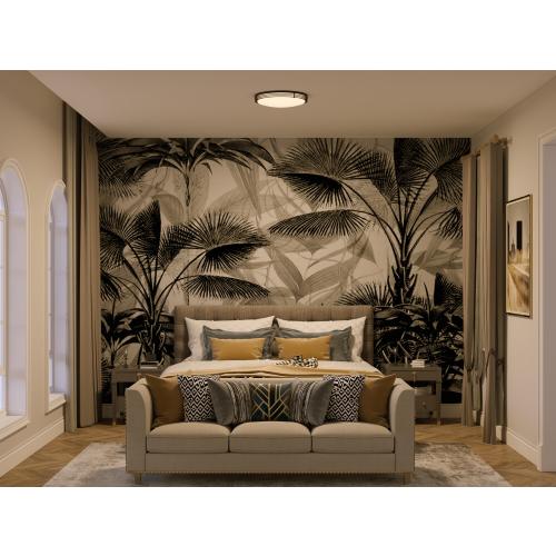 Good Earth Lighting Majestic 1-Light 17-in Matte brown LED Flush Mount Light