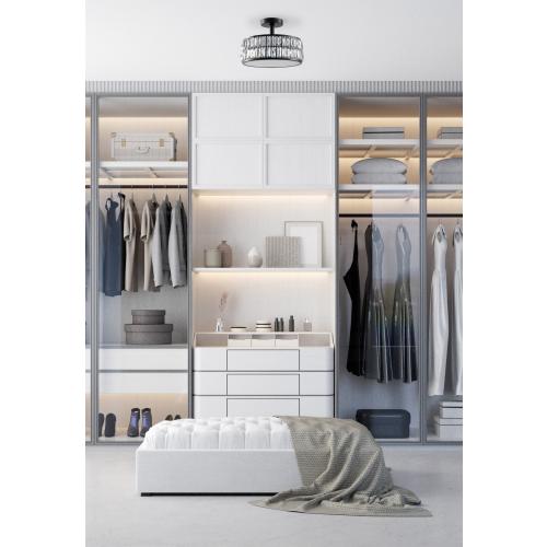 allen   roth Willow 1-Light 12.72-in Matte Black LED Semi-Flush mount light