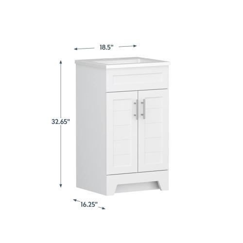 Style Selections Kirkman 18-in White Single Sink Bathroom Vanity with White Cultured Marble Top