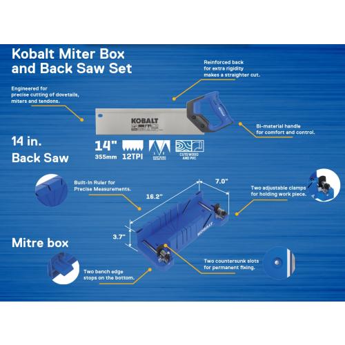 Kobalt With Miter Box 14-Inches Fine finish cut Back saw - broken, look the pictures