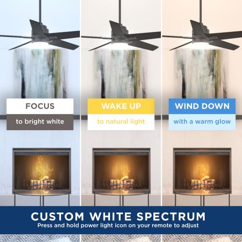 Harbor Breeze Flanagan II 52-in White with White/Driftwood Blades Color-changing Indoor Ceiling Fan with Light and Remote (5-Blade) - blacks are chipped