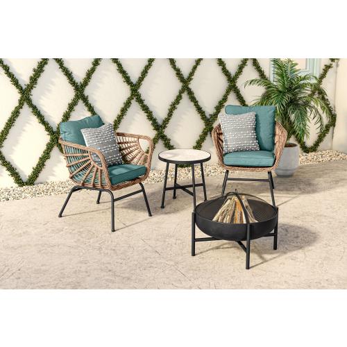 Origin 21 28-in W Black Steel Wood-Burning Fire Pit