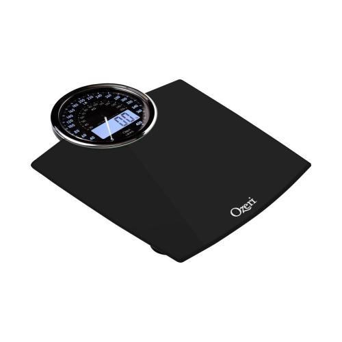 Ozeri 400-lb (180 kg) Rev Electro Mechanical 50 gram Sensor Digital Black Bathroom Scale